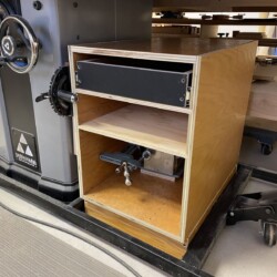 The finished plywood is repurposed from my former credenza side cabinets