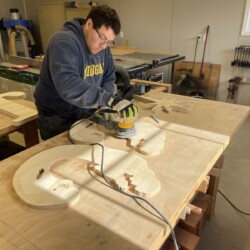 A bit of sanding and all the letters and other components were ready for their first coat of paint