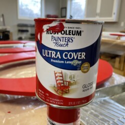 Fortunately, there was enough red and white paint left over from other projects to complete these two sets of JOY yard signs