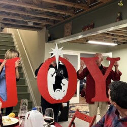 The final presentation of the JOY yard signs after a wonderful Thanksgiving meal with nearly twenty loved ones at the table!