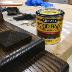 MinWax Dark Walnut looks rich on the white ash.