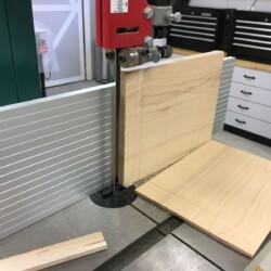 Resawing maple on the bandsaw.