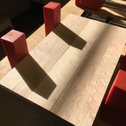 Edge gluing 1/4" strips for top and bottom.