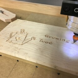 CNC routing the graphics and lettering.