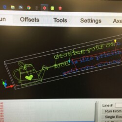 Monitoring the CNC toolpath progress.