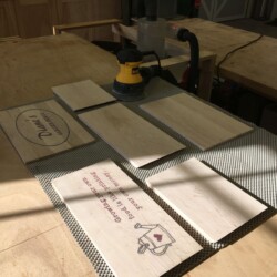 Final sanding of resin fillings and all components.