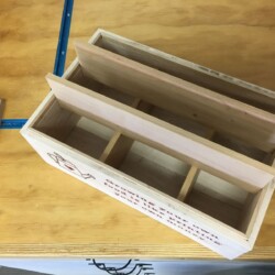 Cherry dividers cut to fit and ready for half lap joints.