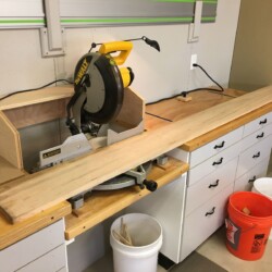 Cutting top boards to length with a couple of inches extra.
