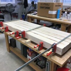 Test clamp up of top without glue. Need more clamps.