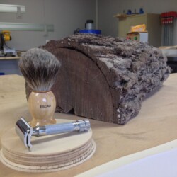 There's a shaving holder in that log!