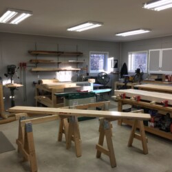 Ah, nothing like a sunny winter day in the workshop, milling lumber for a project.