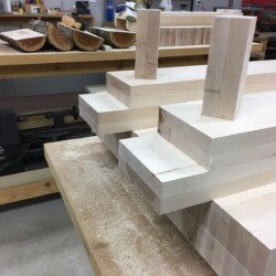 Completed leg tenons just needed a little cleanup with chisel and block plane