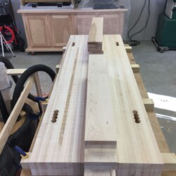 Four leg mortises with initial material removal