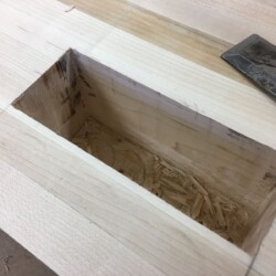 The pencil lead indicated tight spots for additional chisel work, speeding fitting process