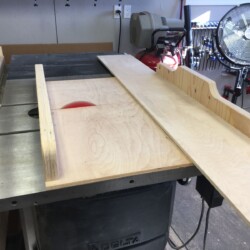 Cutting panels to length with the cross cut sled