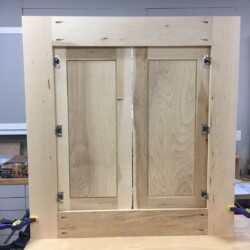 Final adjustments of door sets to face frames