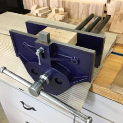 Woodworking vise with ten-and-a-half inch jaws
