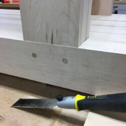 Pegs trimmed flush and ready for a little sanding