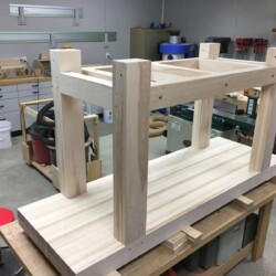 Fully assembled upside down workbench