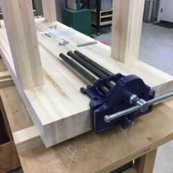 Marking lag screw holes for vise mounting