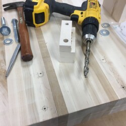 Holes located and ready to bore with custom perpendicularity jig