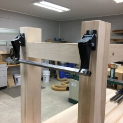 Steel tubing allows foot-activation of both casters