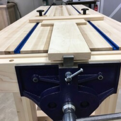 Vise has a steel dog on the bench centerline