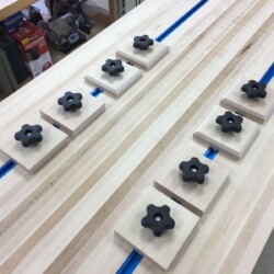 An assortment of T-track stops