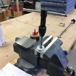 Timing belt pulleys were also drilled and tapped with 5/16-18 RH threads.