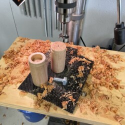 Boring for the bolts used as counterweights