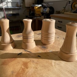 The first few bud vases completed