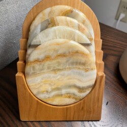 From natural stone, each coaster is unique