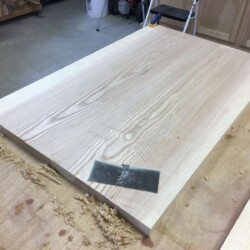 Glued up field is ready for squaring up and forming a centered 3/8 tenon on each end.