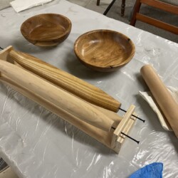 I ended up with two cherry rolling pins, one without tapers on the ends