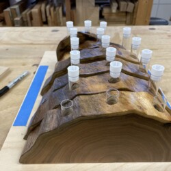 Each bud vase insert was custom sized