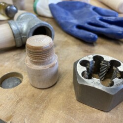 It wasn't easy to cut clean threads in maple