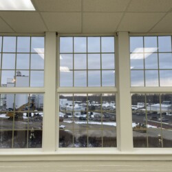 View looking west at the Jiffy plant across the street