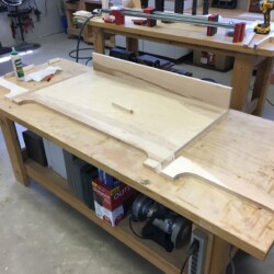 Using the painter's-tape mitered corner folding method for base glue up