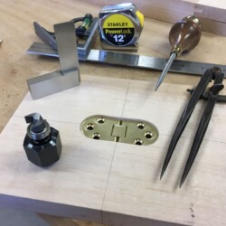 Layout tools and the 5/8" diameter top bearing router bit