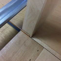 Hinge instructions directed a 1/32" gap between components, but a 1/16" gap would have been better