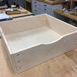 A finished drawer ready for final sanding