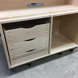 Three drawers ready for finishing and installation