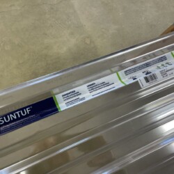 SunTuf corrugated polycarbonate 2' x 8' sheets from Home Depot