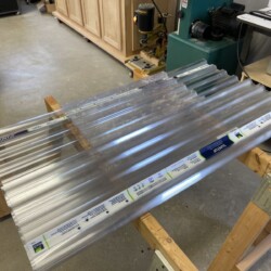 The cold frames were designed around the 2' x 8' polycarbonate sheets for minimal waste