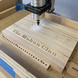 Cutting the stylized family tree with on the CNC router