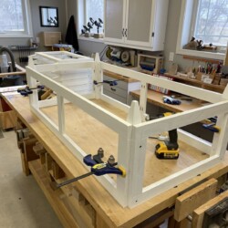 Assembling the first of four final cold frames