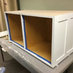 Lower cabinet in the finishing process