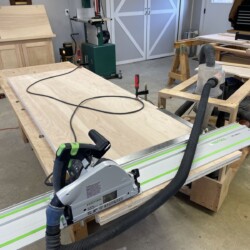 Trimming the ends square after glue up