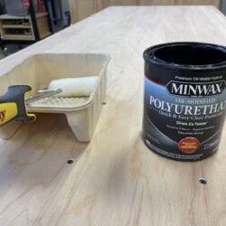 Three coats of MinWax Oil Modified Polyurethane provide a durable satin finish to the birch plywood