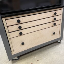 Closeup of my new under lathe drawer cabinet